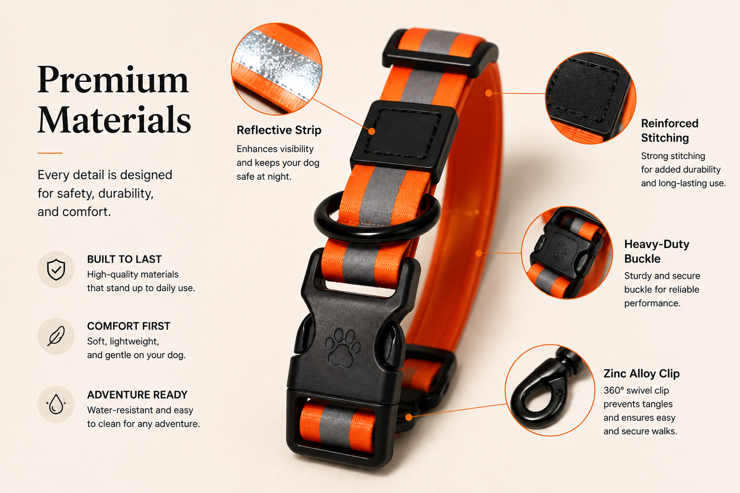 Pawelle™ Reflecta Collar & Leash Set
